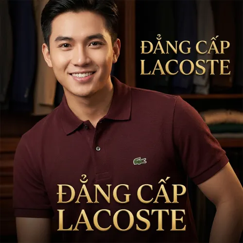 Áo Polo Lacoste Classic Fit L1212 Y29 Màu Nâu Đỏ Size M