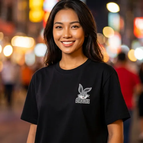 Áo Phông Acmé De La Vie ADLV Cartoon Rabbit Short Sleeve T-Shirt Màu Đen Size 1