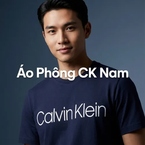 Áo Phông Nam Calvin Klein CK Men Tshirt Màu Xanh Navy Size S