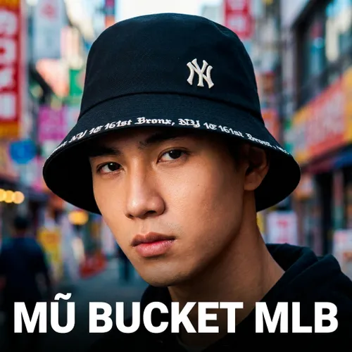 Mũ MLB New York Yankees Bucket Màu Đen Size 57H