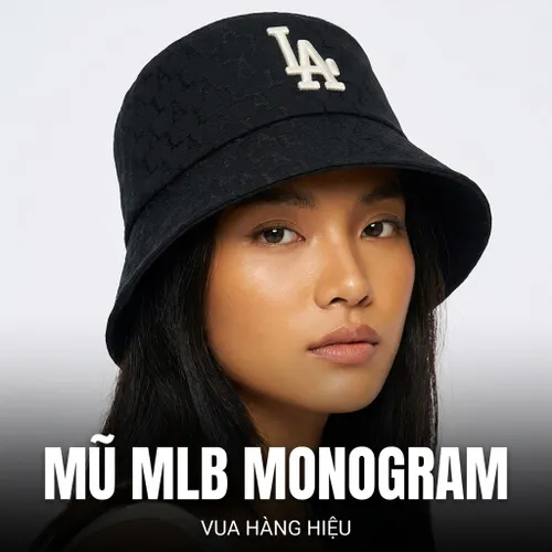 Mũ MLB Monogram Classic Jacquard Bucket Hat LA Dodger 3AHTW0126K0002 Màu Đen Size 57