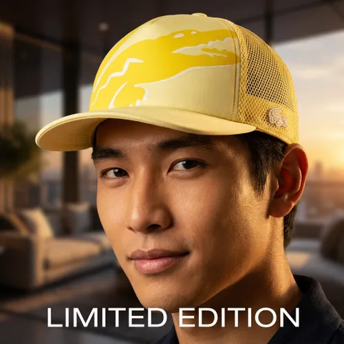 Mũ Lacoste Crocodile Print Neoprene And Mesh Cap RK2122-6XP Màu Vàng