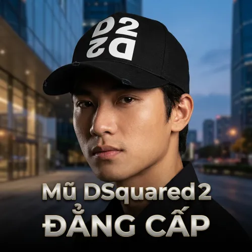 Mũ DSquared2 Mirrored D2 Baseball Cap Black EUR135 BCM0265 Màu Đen