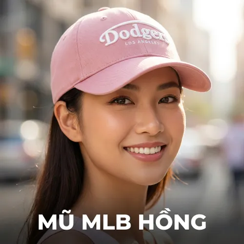 Mũ MLB Vintage Washed Curve Logo Unstructured Ball Cap LA Dodgers 3ACPV076N-07PKS Màu Hồng
