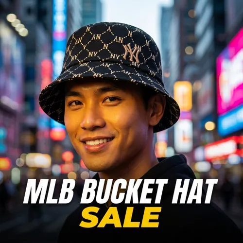 Mũ MLB Bucket Monogram New York Yankees 32CP38111-50L Màu Đen Size 57