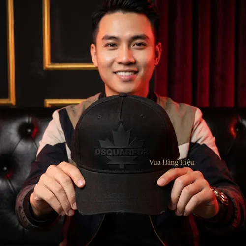 Mũ Nam Dsquared2 Canadian Leaf Appliqué Baseball Cap BCM0767 05C00001 M436 Màu Đen