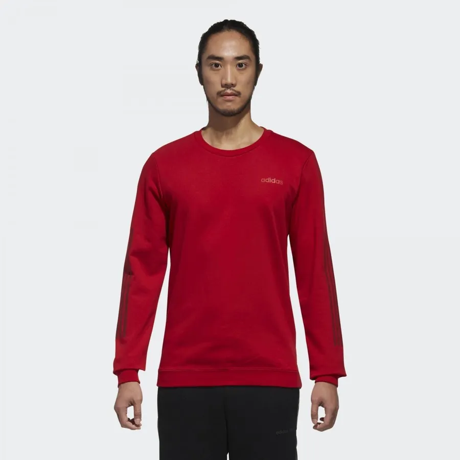 Adidas Áo dài tay - Áo Adidas Men Neo 3-Stripes Sweatshirt Red DM4258 - Vua Hàng Hiệu