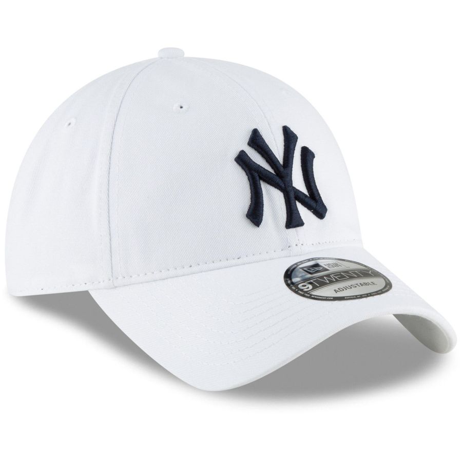 MÅ© MLB Men's New York Yankees New Era White Core Classic Secondary 9TWENTY Adjustable Hat
