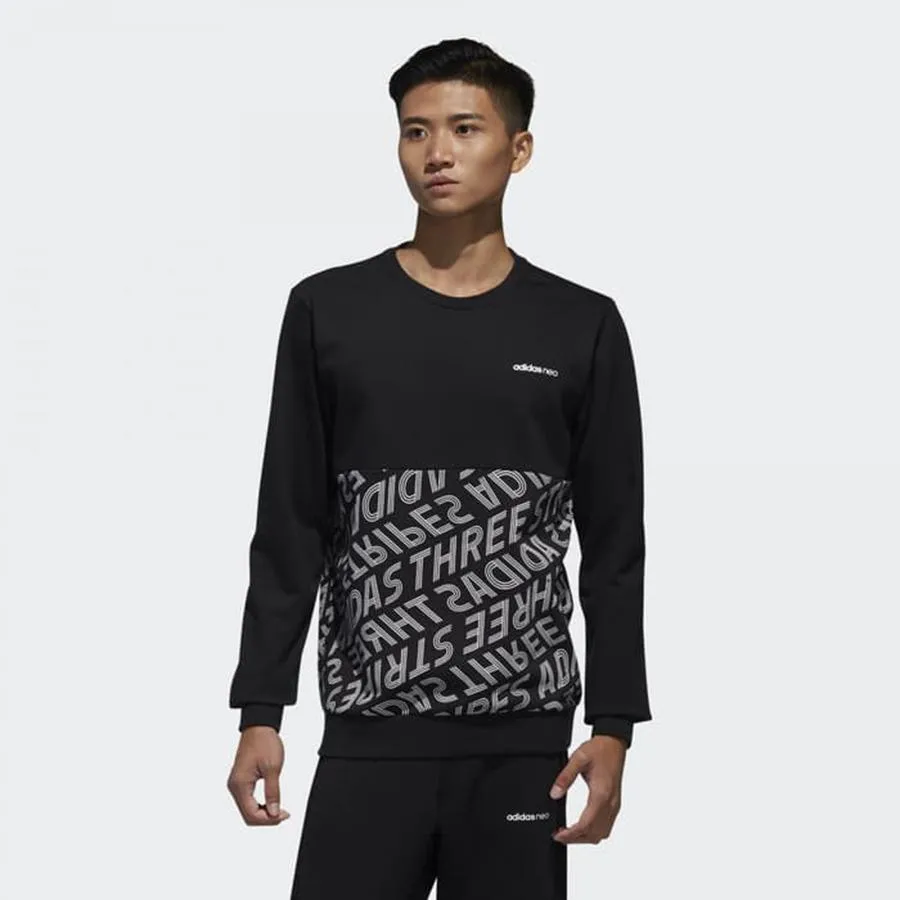 Adidas Áo dài tay - Áo Adidas Men Neo Sweatshirt Black DM2192 Size L - Vua Hàng Hiệu