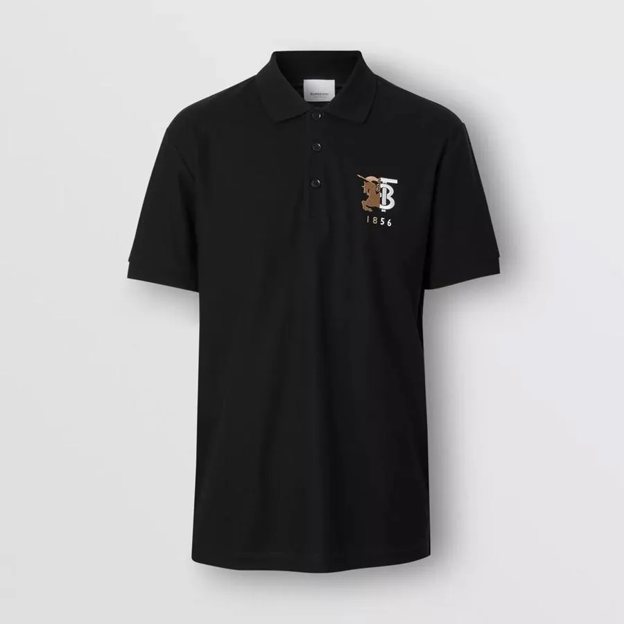 Mua Ao Thun Nam Burberry Contrast Logo Graphic Cotton Pique Polo Shirt Mau đen Burberry Mua Tại Vua Hang Hiệu H022322