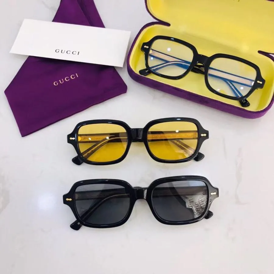 Kính Mát Gucci LKM 450 Gọng Đen Tròng Vàng Vua Hàng Hiệu