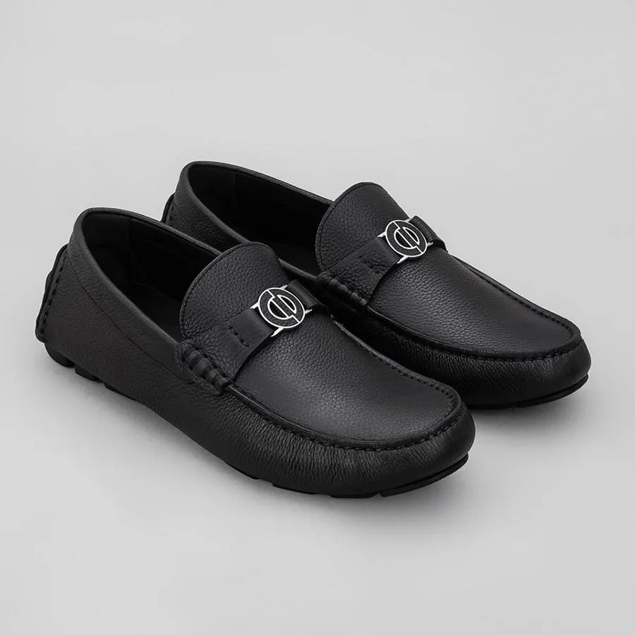 Giày slipon nam in họa tiết dior màu đen giày lười nam da full size 3843