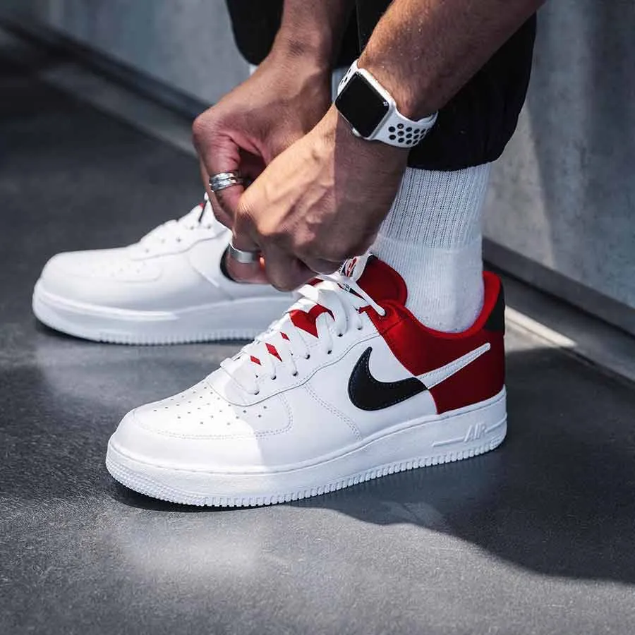 Nike Air Force 1 LV8 1 GS AF1 NBA Red Satin White Black Size 7Y