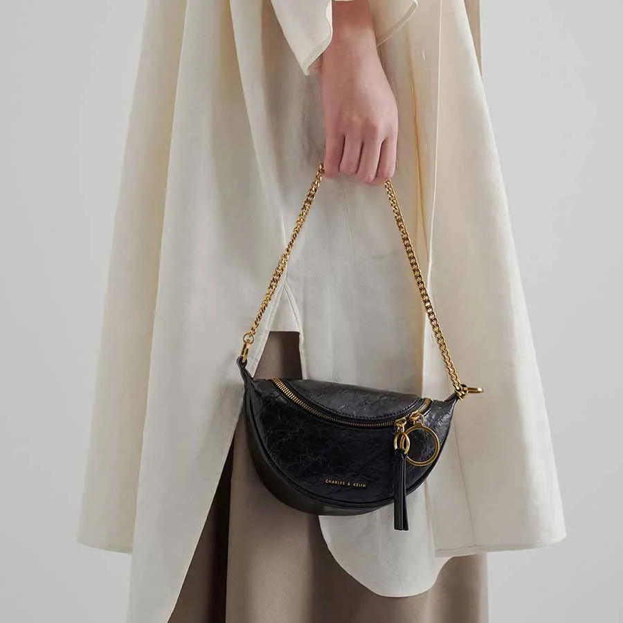 ck wrinkled patent crossbody