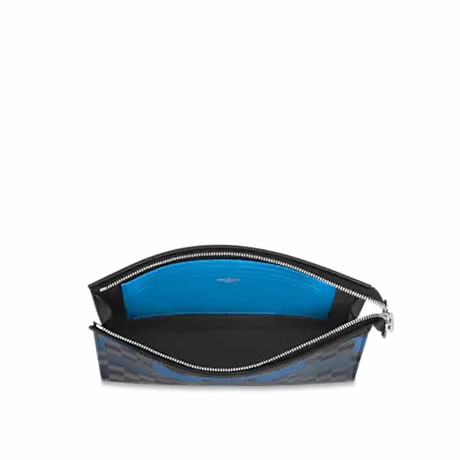 Túi Nam Louis Vuitton LV N60412 Pochette Voyage MM Clutch Màu Đen Phối Xanh  | Vua Hàng Hiệu