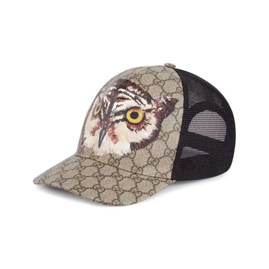 Mũ nón Da thật - Mũ Gucci Owl Print GG Supreme Baseball Hat Hình Cú - Vua Hàng Hiệu