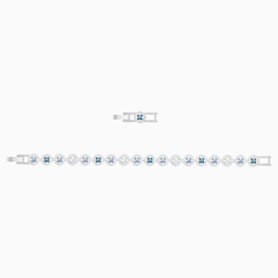 Vòng Đeo Tay Swarovski Angelic Square Bracelet, Blue, Rhodium