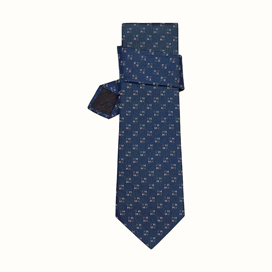 Thời trang Hermès Xanh navy - Cà Vạt Hermès Carre D'h Tie SAR 990 H656192T Màu Xanh Navy - Vua Hàng Hiệu