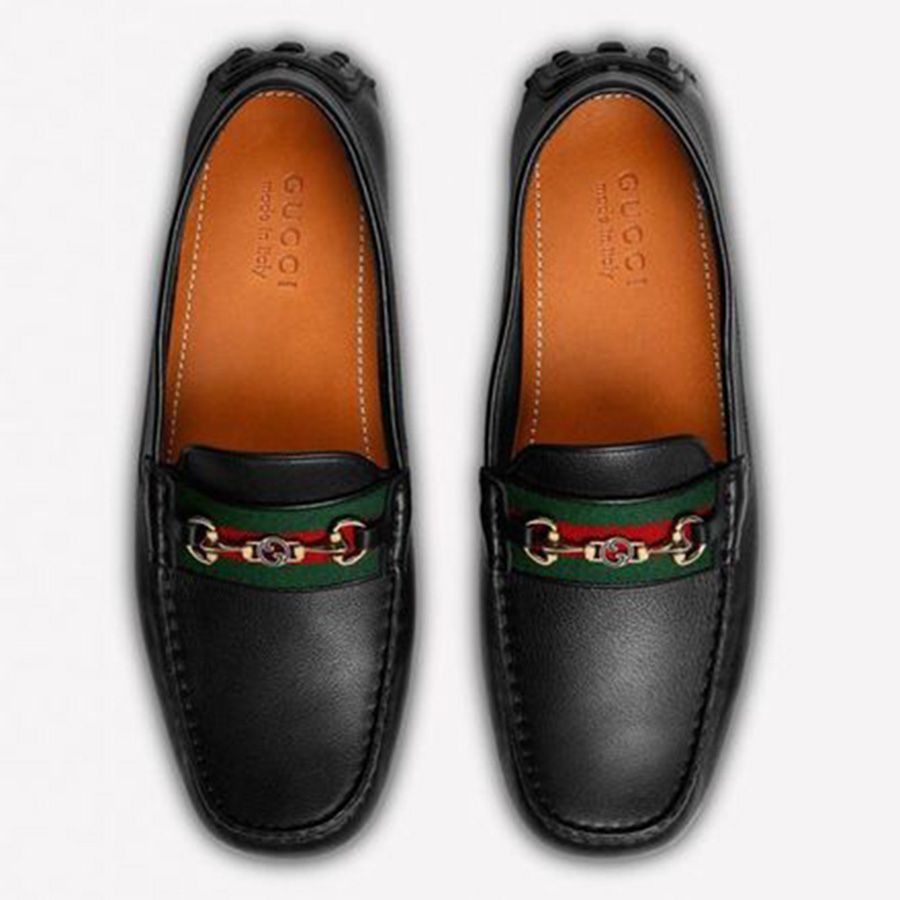 Mua Giày Gucci Men's Black Driver Leather Loafers With Web Detail Màu Đen -  Gucci - Mua tại Vua Hàng Hiệu h027361