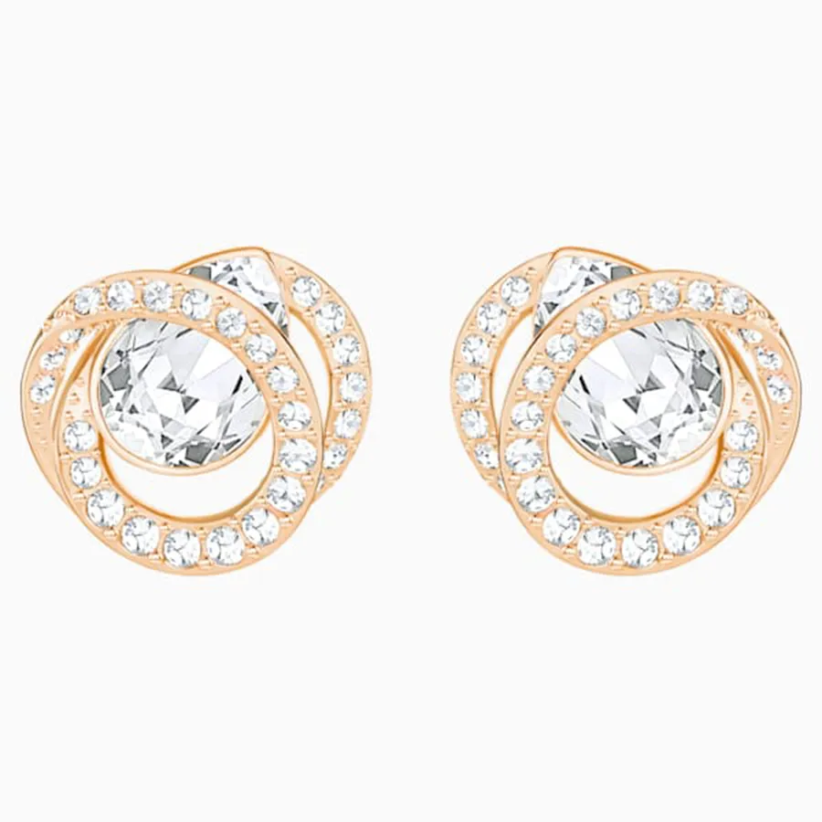 Khuyên Tai Swarovski Generation Stud Pierced Earrings, White, Rose-Gold ...