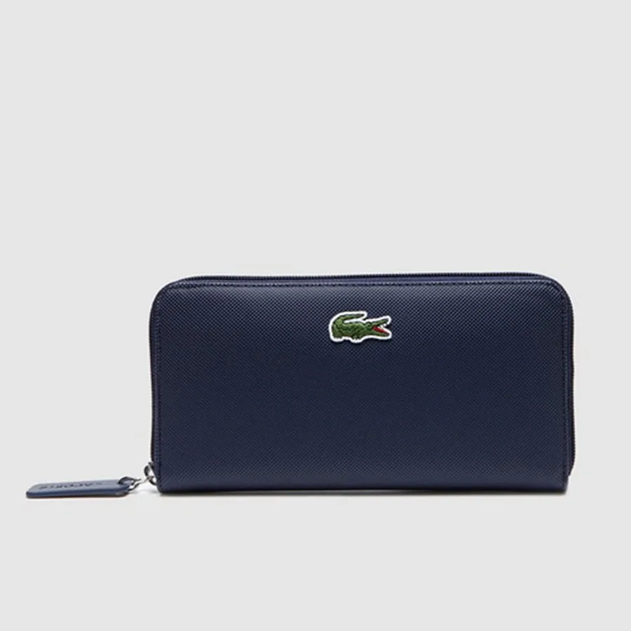 Lacoste Ví dáng dài - Ví Lacoste Women's Black Wallet With Zip Màu Xanh Navy - Vua Hàng Hiệu