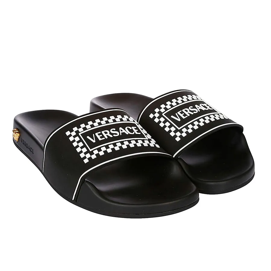versace sandals black