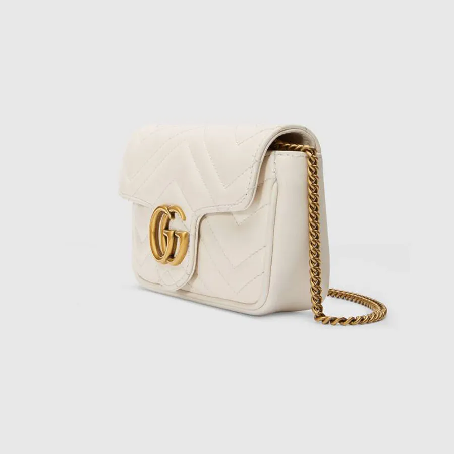 675181 Gucci GG Marmont Matelassé Mini Bag-White