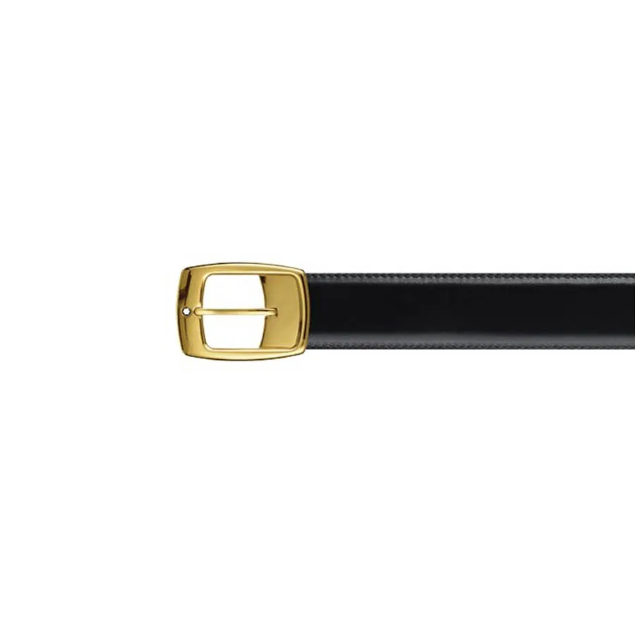 Thắt lưng - Thắt Lưng Montblanc Yellow Gold Plated Pin Buckle Reversible Leather Belt 120cm - Vua Hàng Hiệu