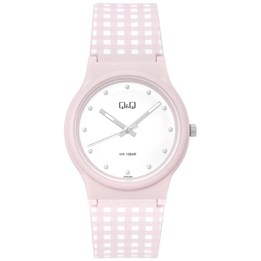 Q&Q - Đồng Hồ Q&Q VP46J058Y Resin Quartz Watch Màu Hồng - Vua Hàng Hiệu