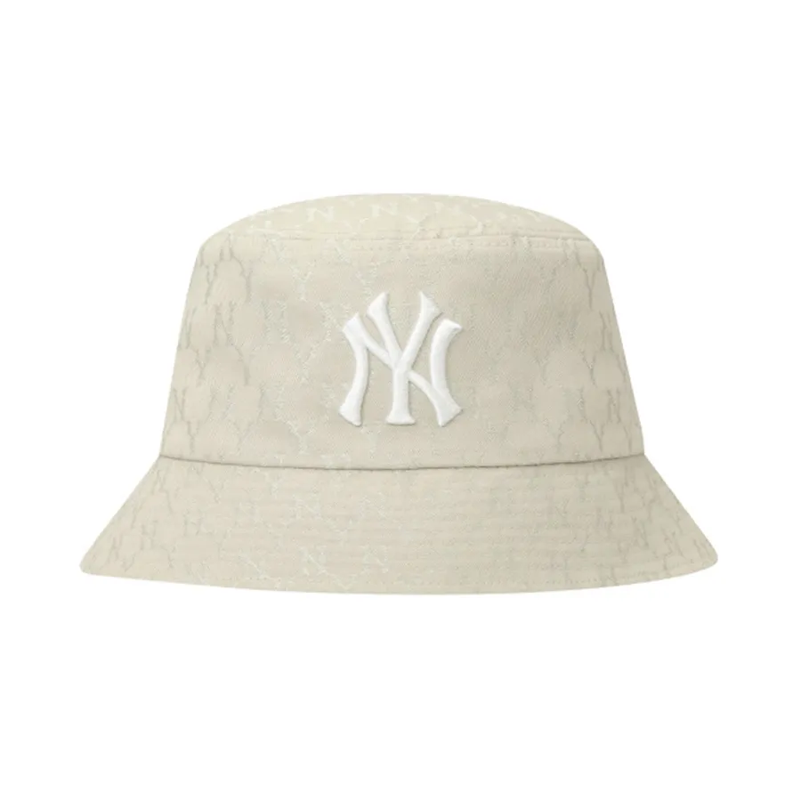 MLB 69% Cotton, 31% Polyester - Mũ MLB Bucket Monogram Jacquard New York Yankees 3AHTH301NK0005 Màu Trắng Đục Size 57 - Vua Hàng Hiệu