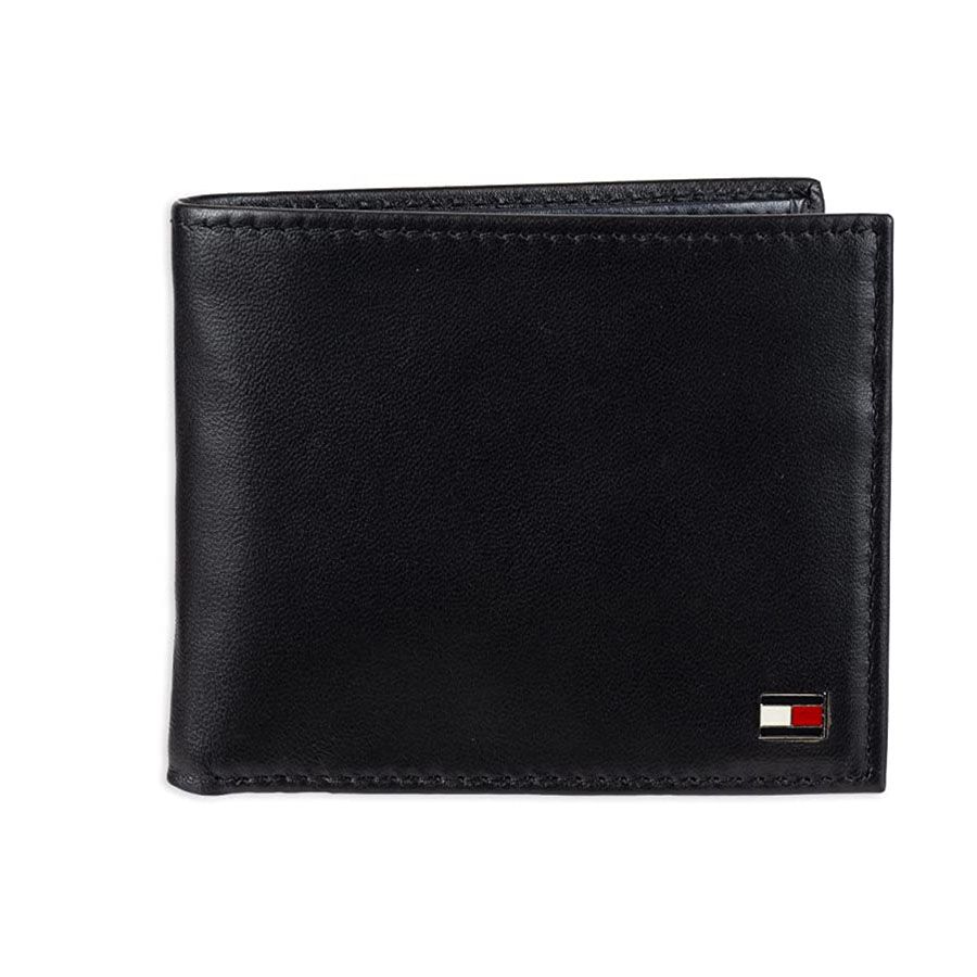 Ví Tommy Hilfiger Men’s Leather Wallet – Slim Bifold With 6 Credit Card Màu Đen