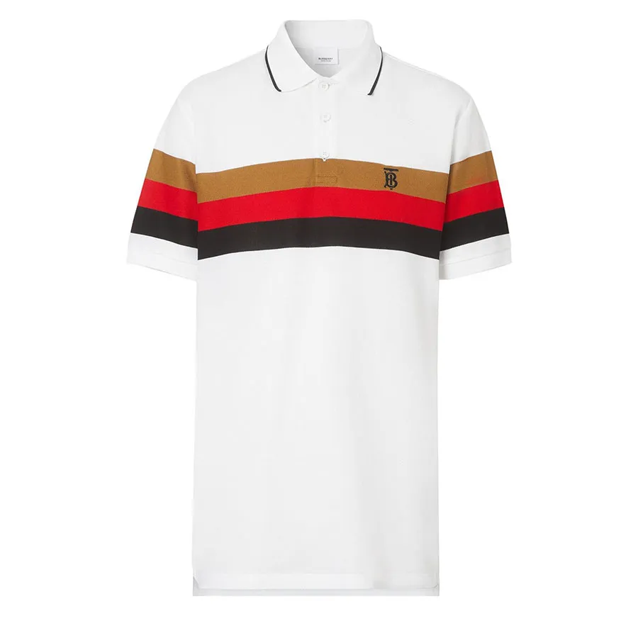 Mua Áo Phông Burberry Monogram Motif Striped Polo Shirt Màu Trắng - Burberry  - Mua tại Vua Hàng Hiệu h031444