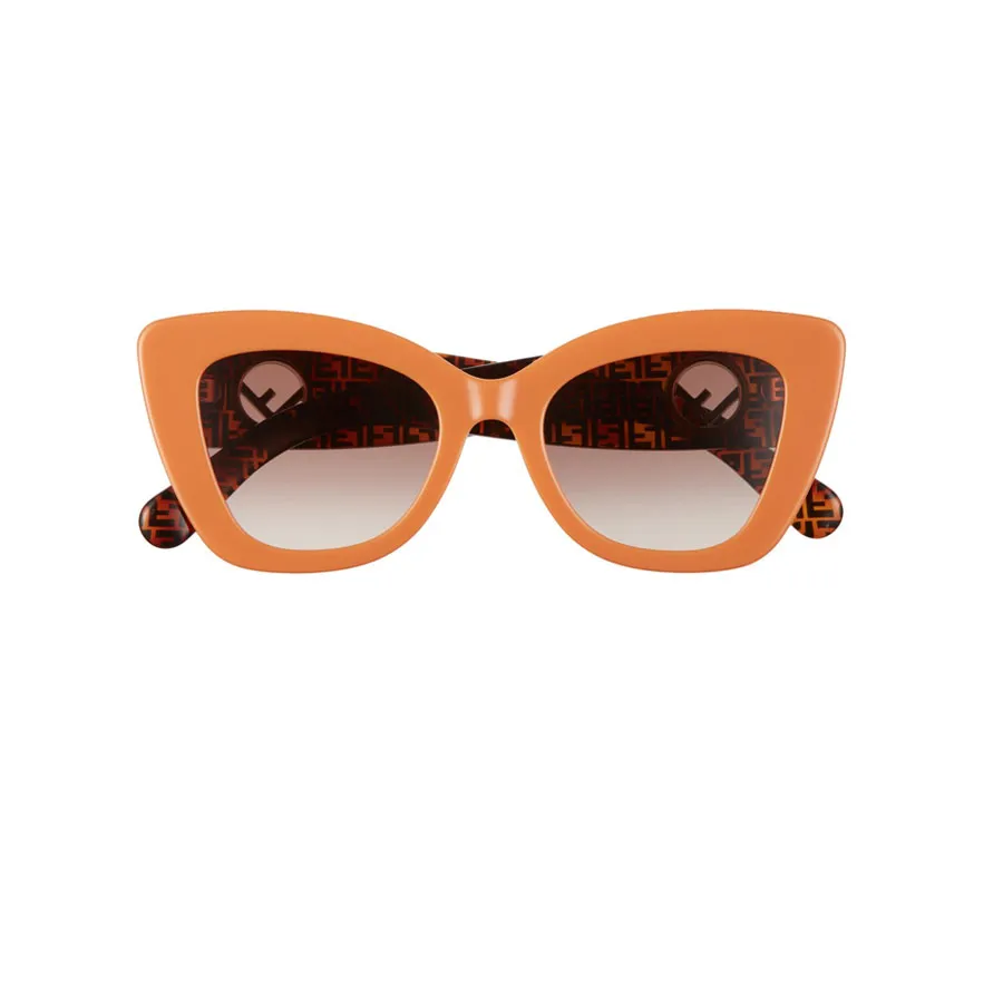 Kính mắt Fendi - Kính Mát Fendi 52mm Sunglasses Orange Havana/ Brown Gradient - Vua Hàng Hiệu