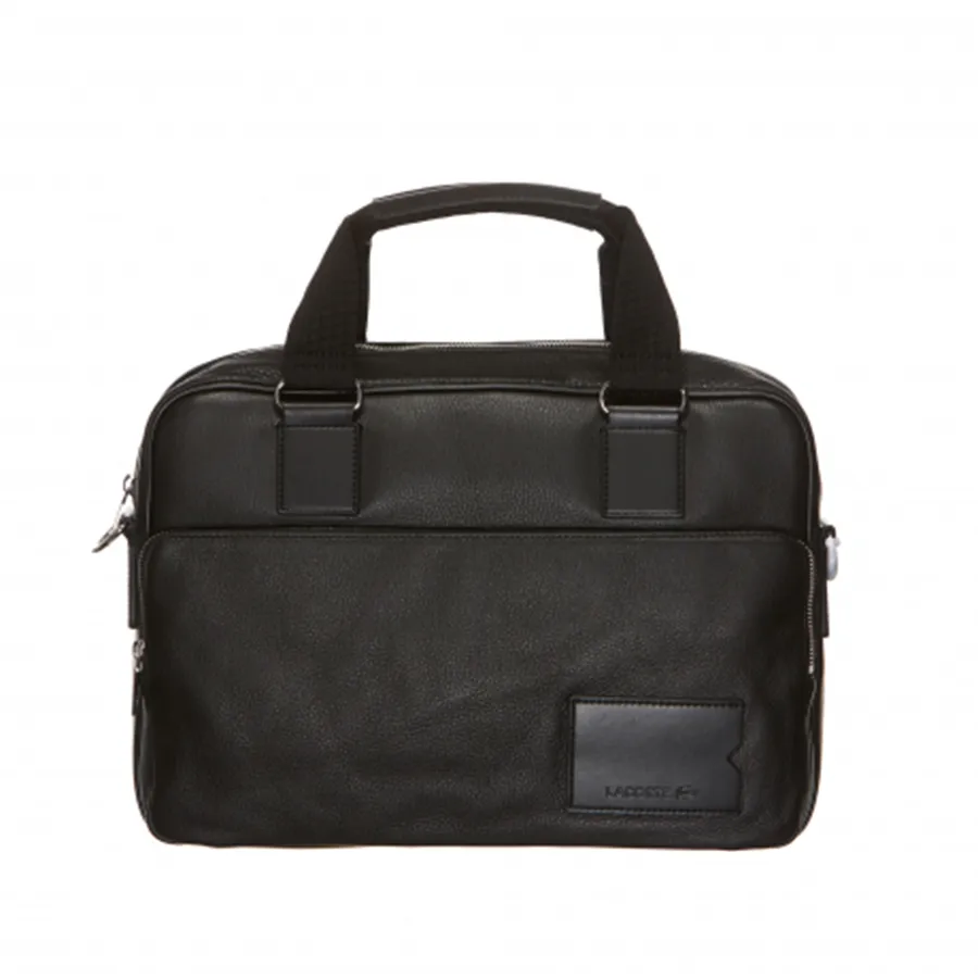 Túi xách Da bê - Túi Xách Lacoste Business Bag Men Leather Màu Đen - Vua Hàng Hiệu