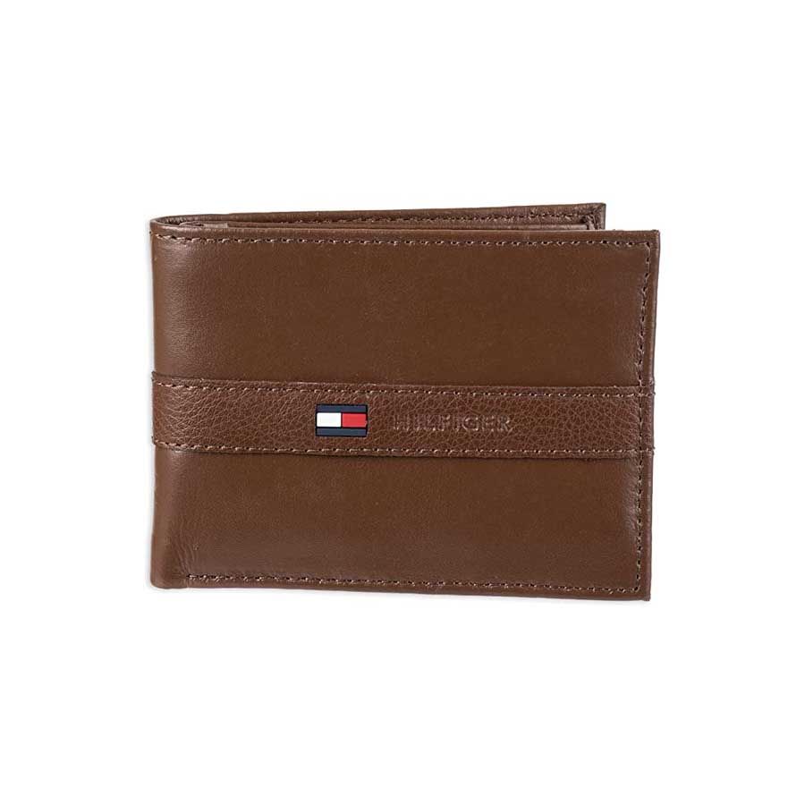 Ví Nam Tommy Hilfiger Men’s Leather Wallet – Thin Sleek Casual Bifold Tan