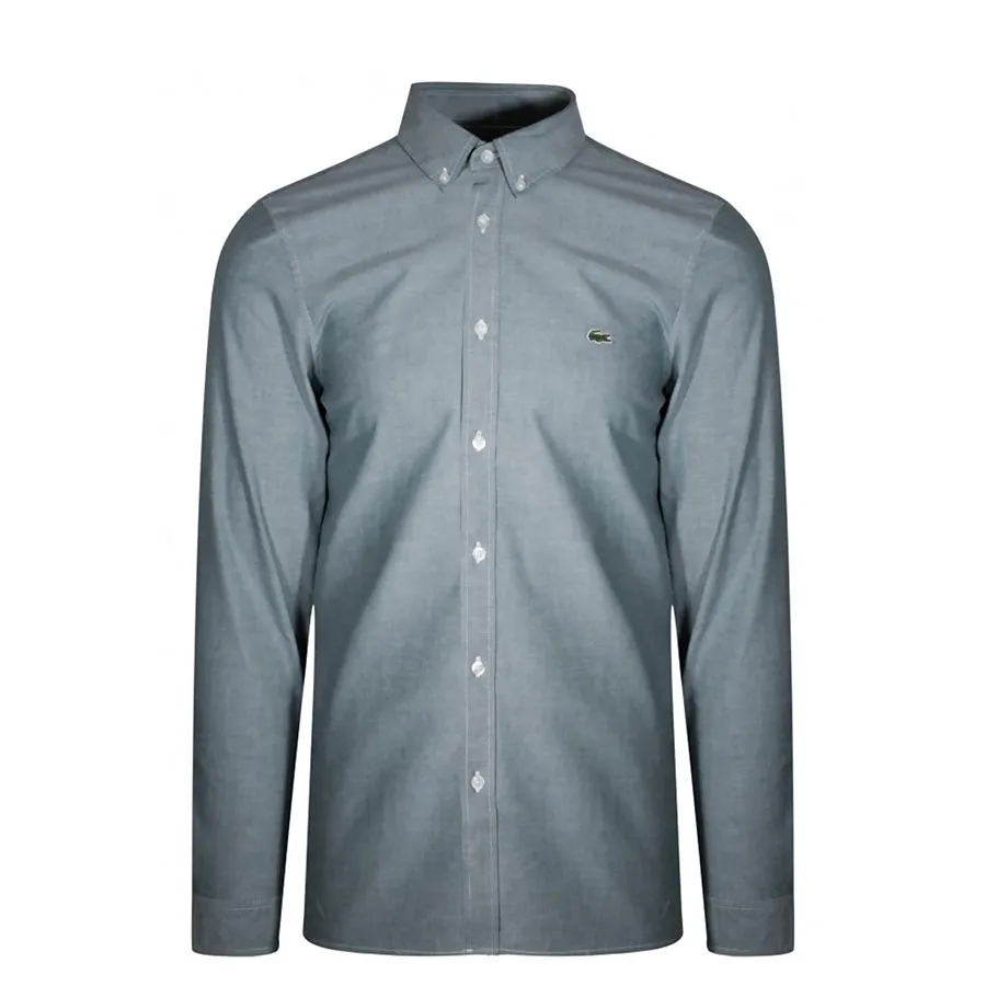 Áo Sơ Mi Dài Tay Lacoste Mens Slim Fit Light Green Shirt CH0763 E76 Màu Xám