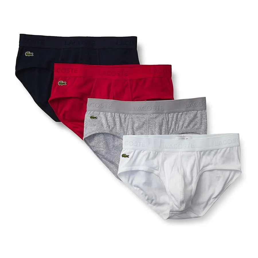 Thời trang Nhiều màu - Set Quần Lót Lacoste Men's Essentials Classic 4 Pack Cotton Briefs Size XS - Vua Hàng Hiệu