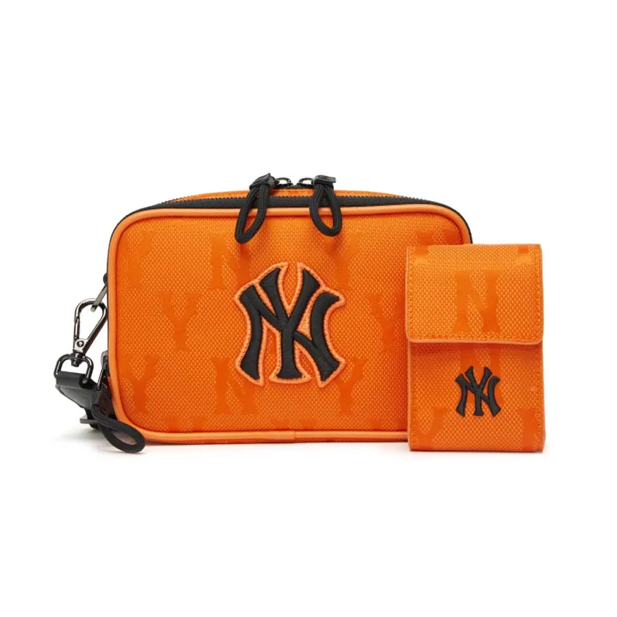 Túi xách MLB Có sẵn - Túi MLB Monogram Nylon Jacquard Mini Crossbody Bag New York Yankees 3ACRS011N-50ORS - Vua Hàng Hiệu