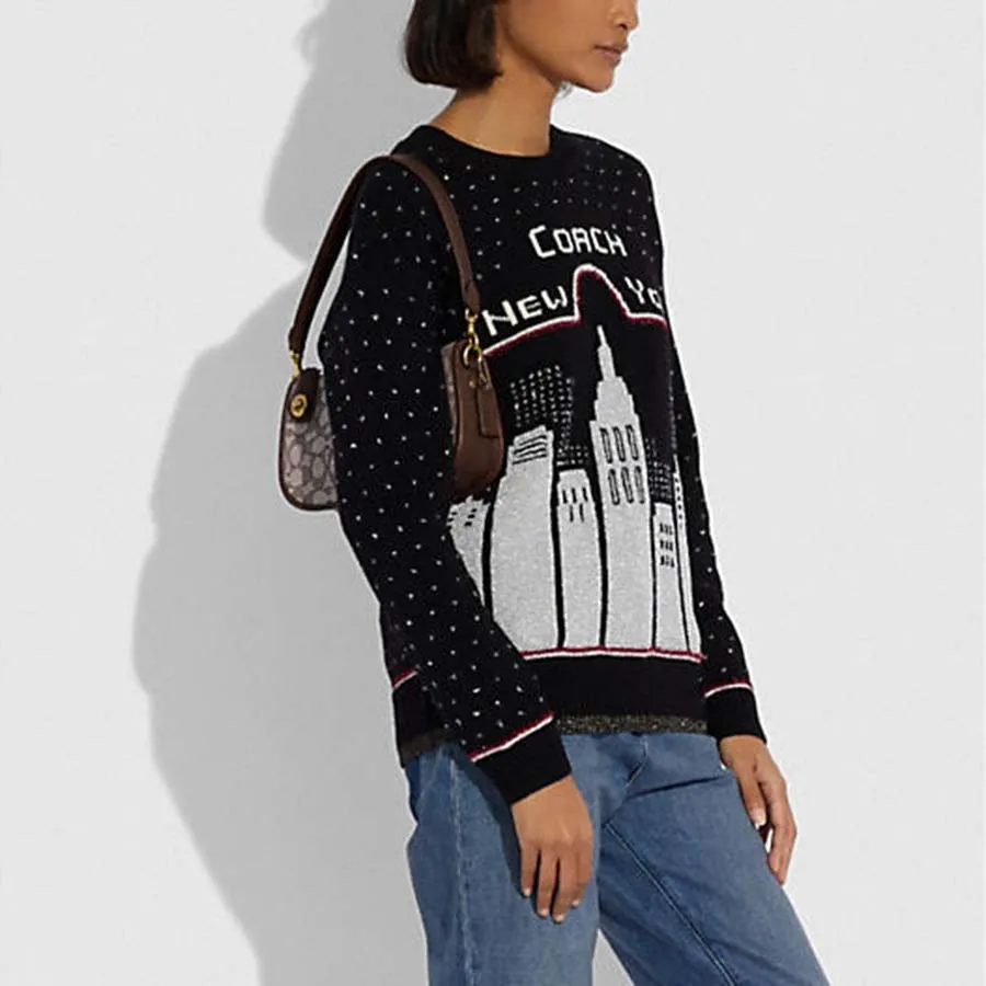 Túi Xách Coach Swinger Bag In Signature Jacquard Màu Nâu Xám Vua