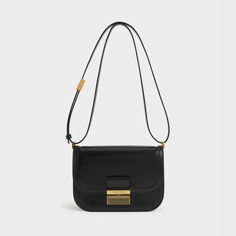 Túi Xách Nữ Charles & Keith CNK Charlot Crossbody Bag Black 80781599-1 Màu Đen