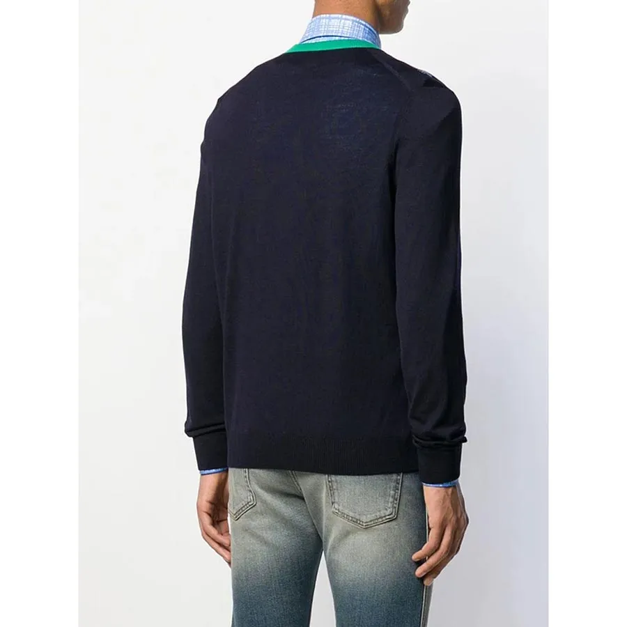 Mua Áo Len Gucci Navy Wool GG Symbol Logos Wool Fine Knit V-Neck ...