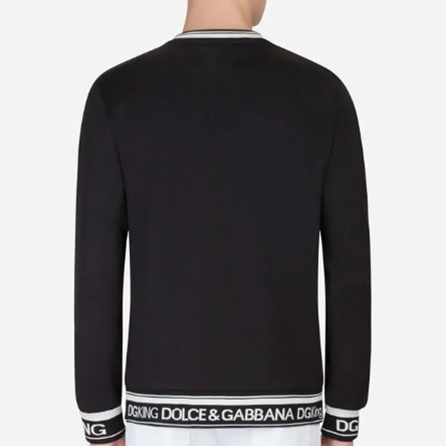 Áo Nỉ Nam Dolce Gabbana D&G Trainer Sweater Màu Đen Size 48