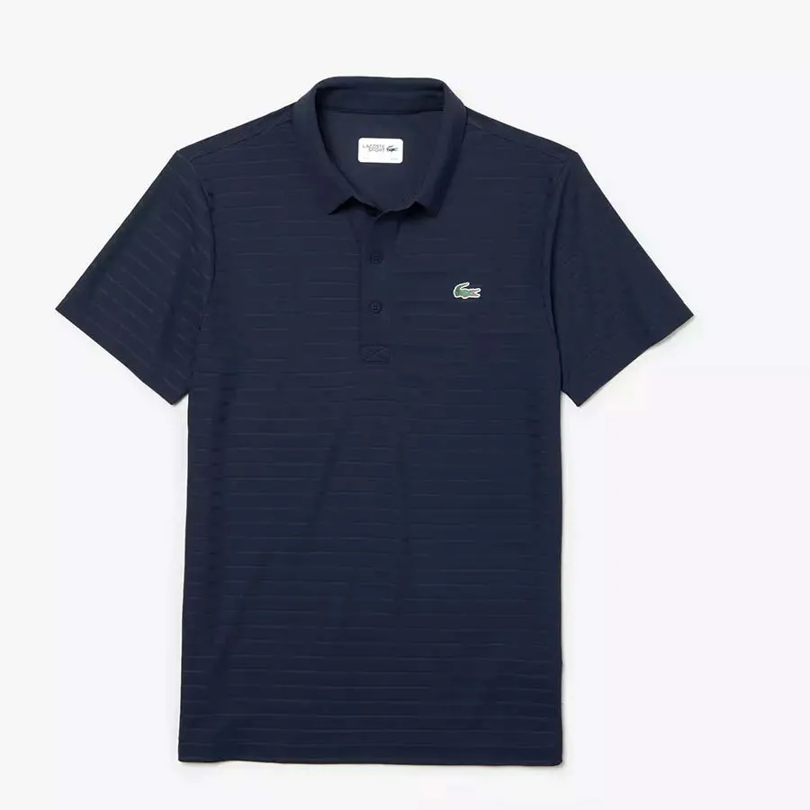 Thời trang Jacquard - Áo Polo Lacoste Sport Golf Striped Polo Shirt Màu Xanh Navy Size XS - Vua Hàng Hiệu