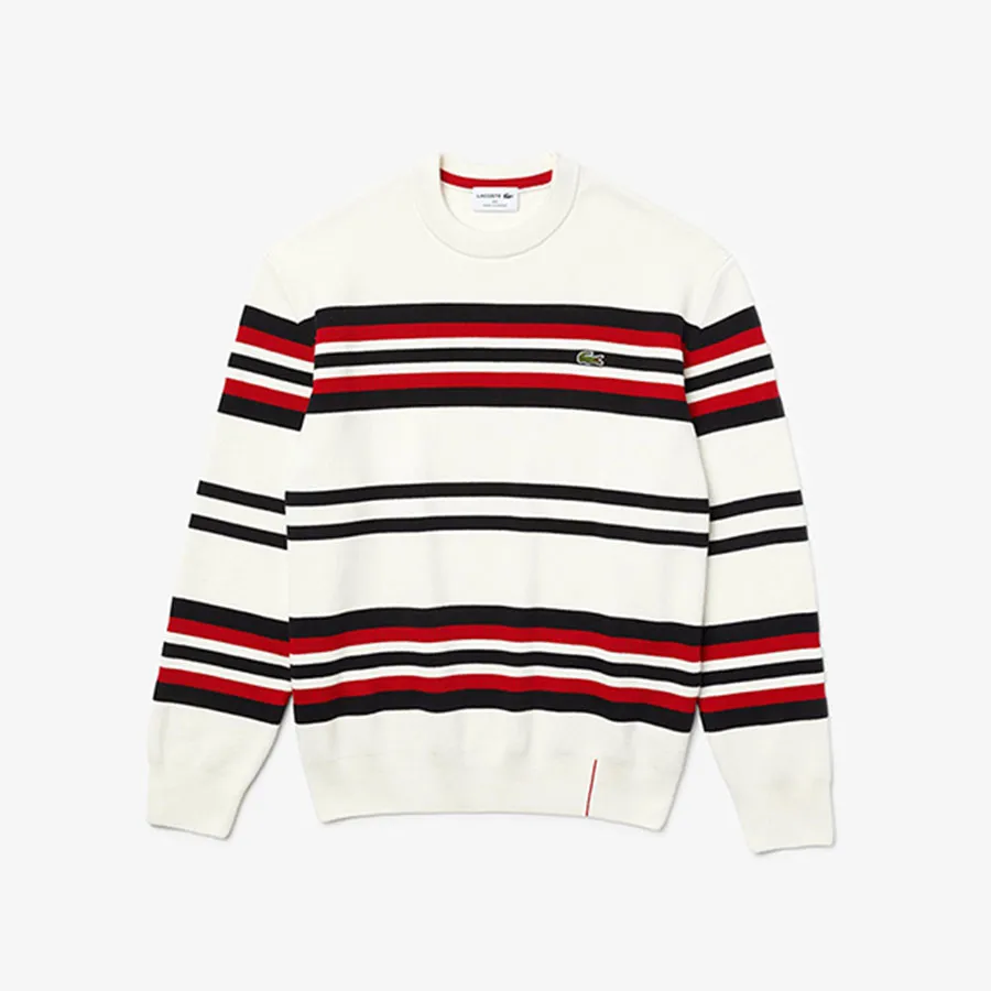 Mua Áo Len Lacoste Men's Made In France Striped Organic Cotton Crew Neck  Sweater Màu Trắng/Đen/Đỏ Size XS - Lacoste - Mua tại Vua Hàng Hiệu h035936