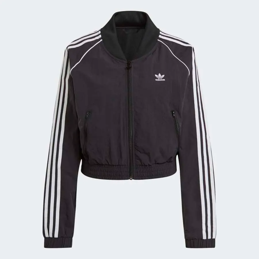 Thời trang Vải Nylon - Áo Khoác Nữ Adidas Adicolor Classics Cropped Fashion Track Jacket GN2791 Màu Đen Size S - Vua Hàng Hiệu