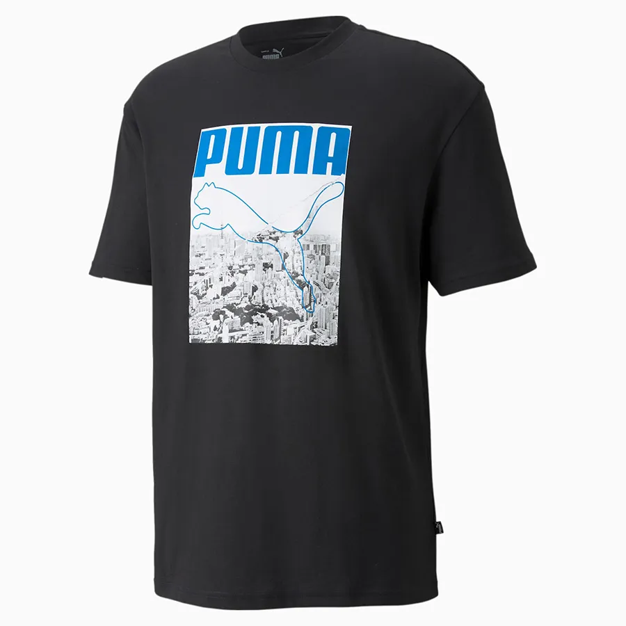Thời trang Puma 100% Cotton - Áo Thun Puma T-Shirt SS Photoprint Màu Đen Size XS - Vua Hàng Hiệu