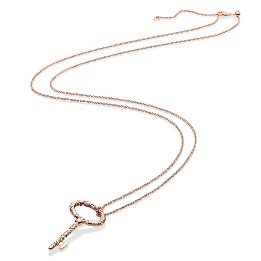 Dây Chuyền Pandora Regal Key Pendant Necklace Mạ Vàng Hồng 14K