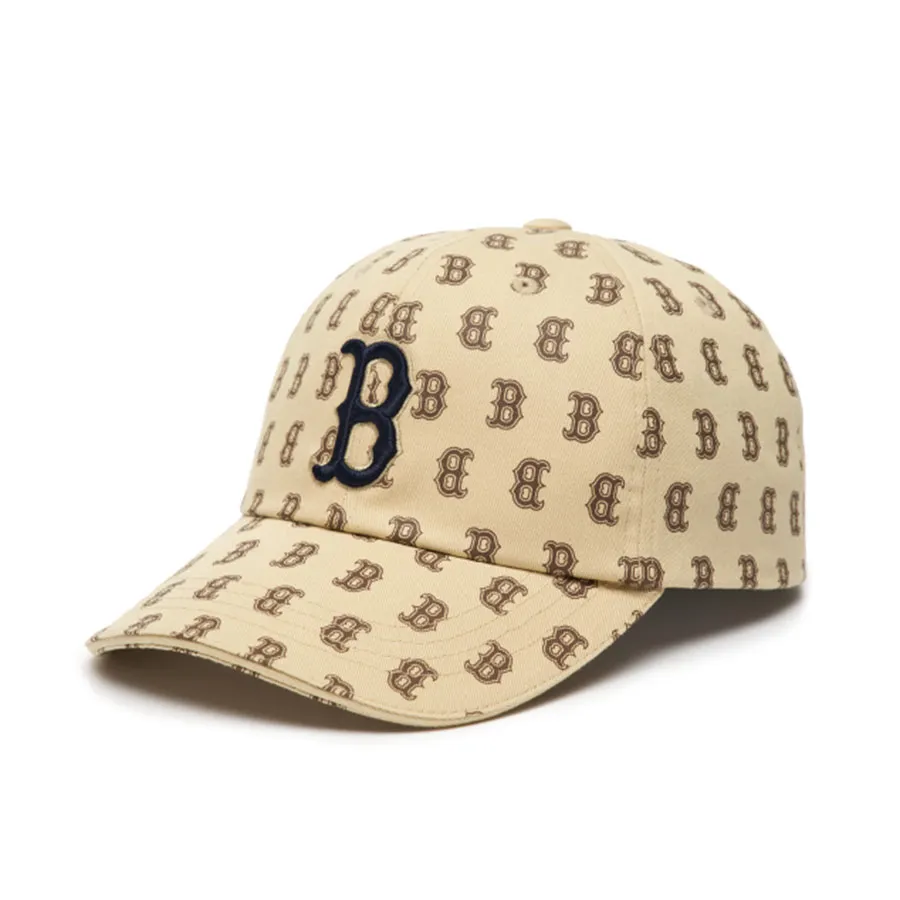 Mũ nón MLB Be - Mũ MLB Classic Monogram Boston Red Sox 3ACPFA01N-43BGS Màu Be - Vua Hàng Hiệu