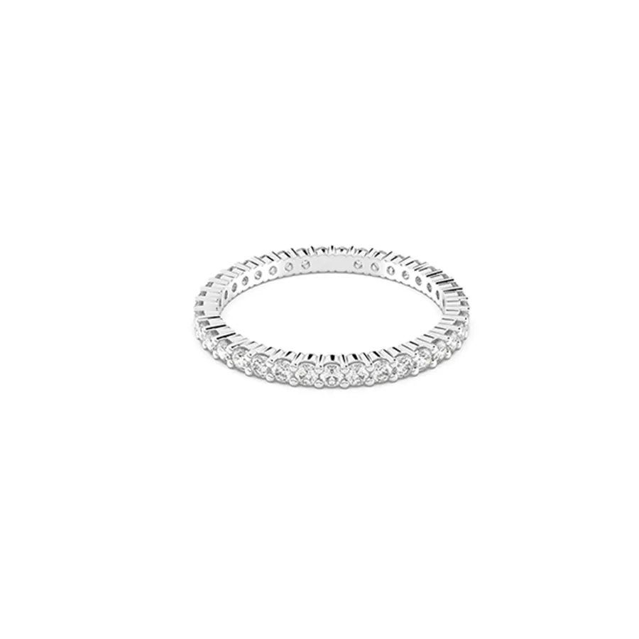 Nhẫn Swarovski Vittore Ring White, Rhodium Plated 5007778 Size 55