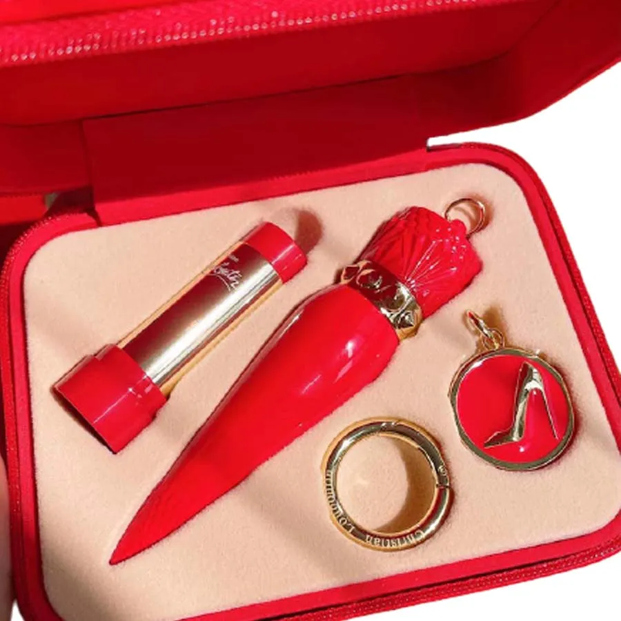 Son Môi Đỏ hồng - Set Son Christian Louboutin Silky Velvet Customized Vanity Kit Limited 001 - Vua Hàng Hiệu